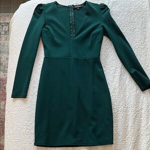Lulu's Deep Green Long Sleeve Dress